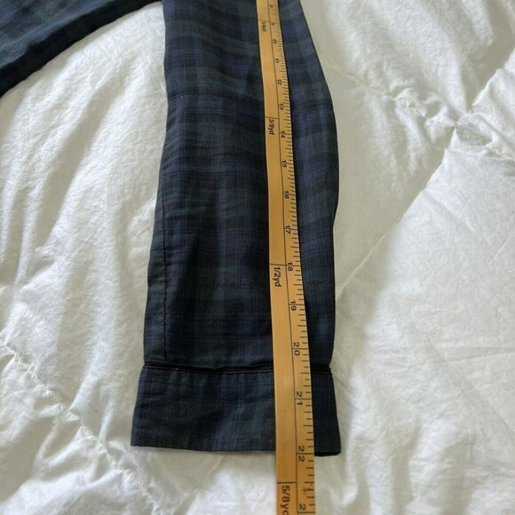 The Kooples Blue Plaid Blouse~ Padded Shoulders~ Size Small Western Vibe.   Nice - Picture 6 of 7